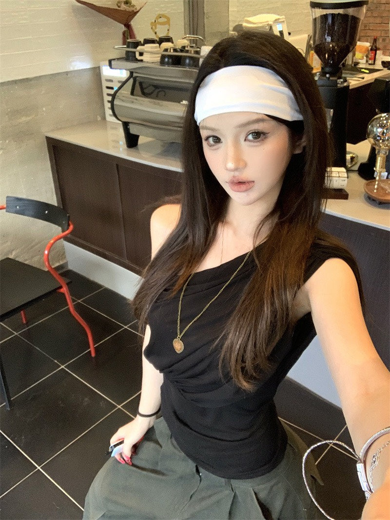 NA+ 克魯千金 RO風蘯領兩穿肩上衣 豆綠/黑