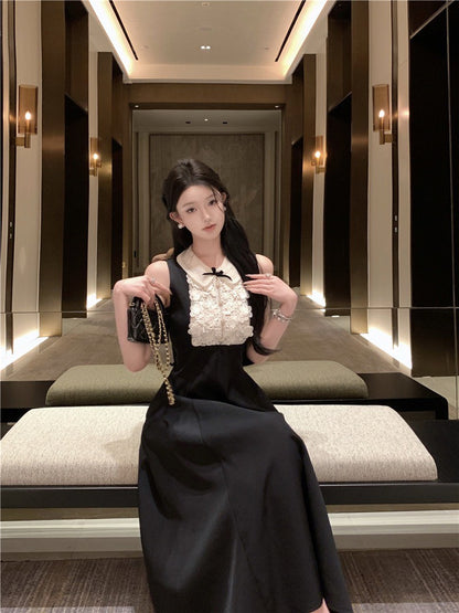 Na+ 露思款甜心娃娃撞色收腰連身裙