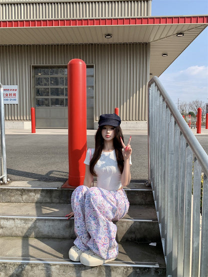 NA+ 浪漫天使 蕾絲蝴蝶繡正肩上衣 白