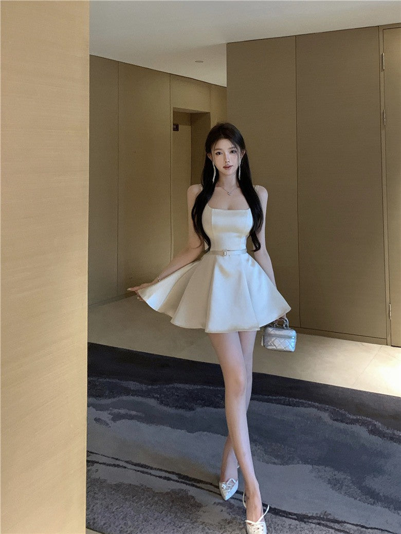 NA+ 小芭蕾 高級名媛氣質方領洋裝 香檳色