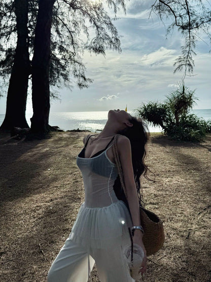 NA+ 歐美透視花苞背心2件組