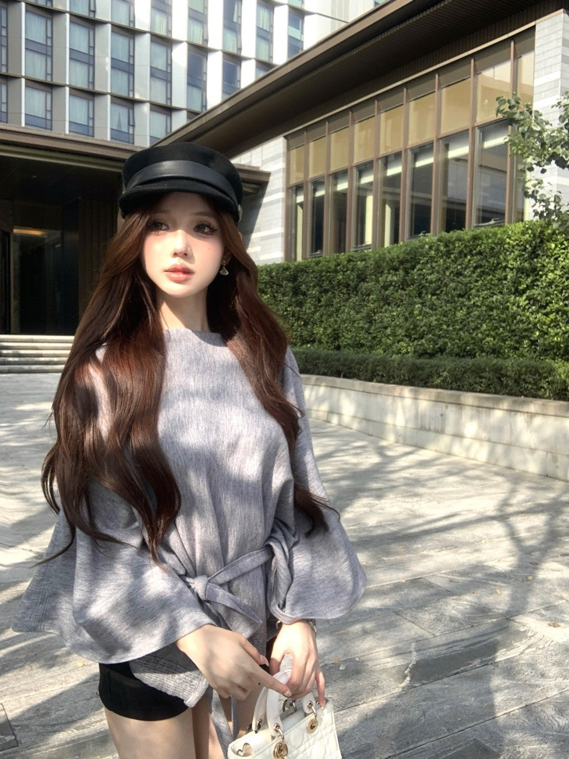 ''Na+''乖乖女 慵懶鬆弛綁帶斗篷上衣