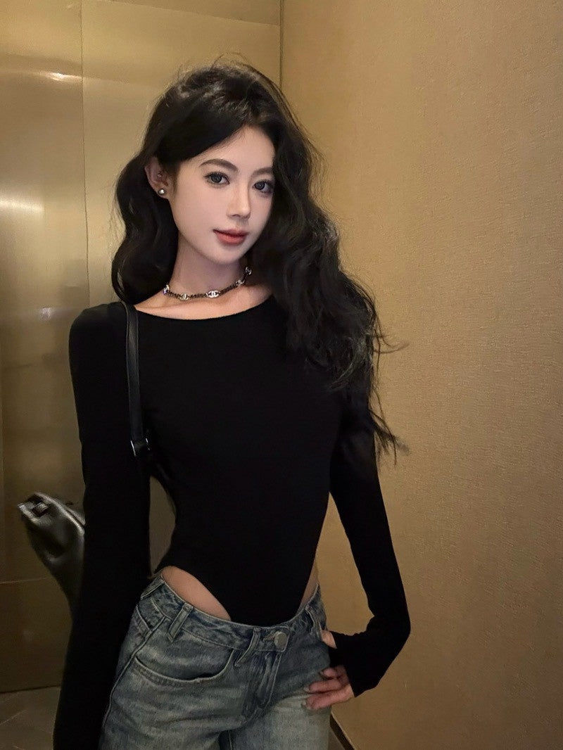 NA+ 珍妮小心機後背縷空連體服 黑