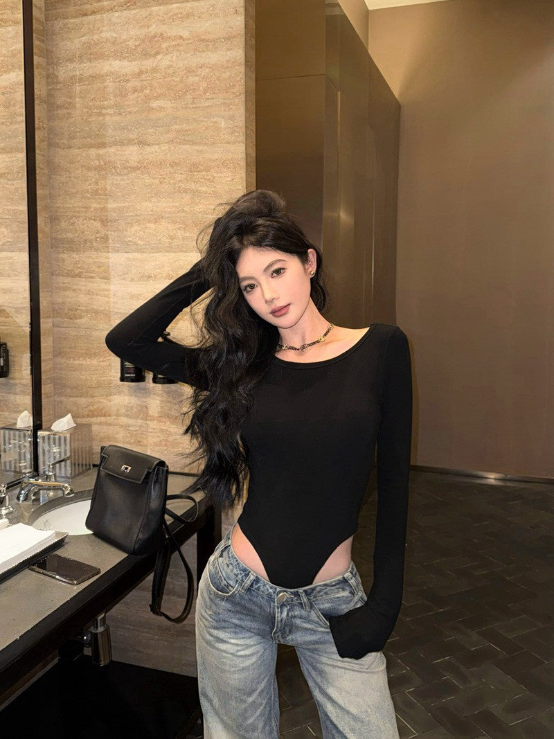 NA+ 珍妮小心機後背縷空連體服 黑