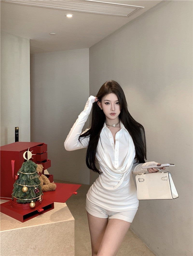 ''Na+''韓女氣質蕩感設計修身襯衫