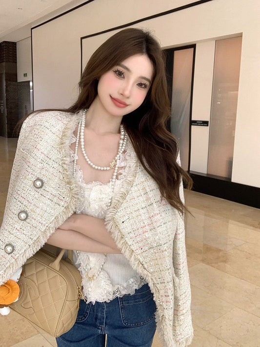 ''Na+''往事敘舊 氣質溫柔織感小香外套 杏