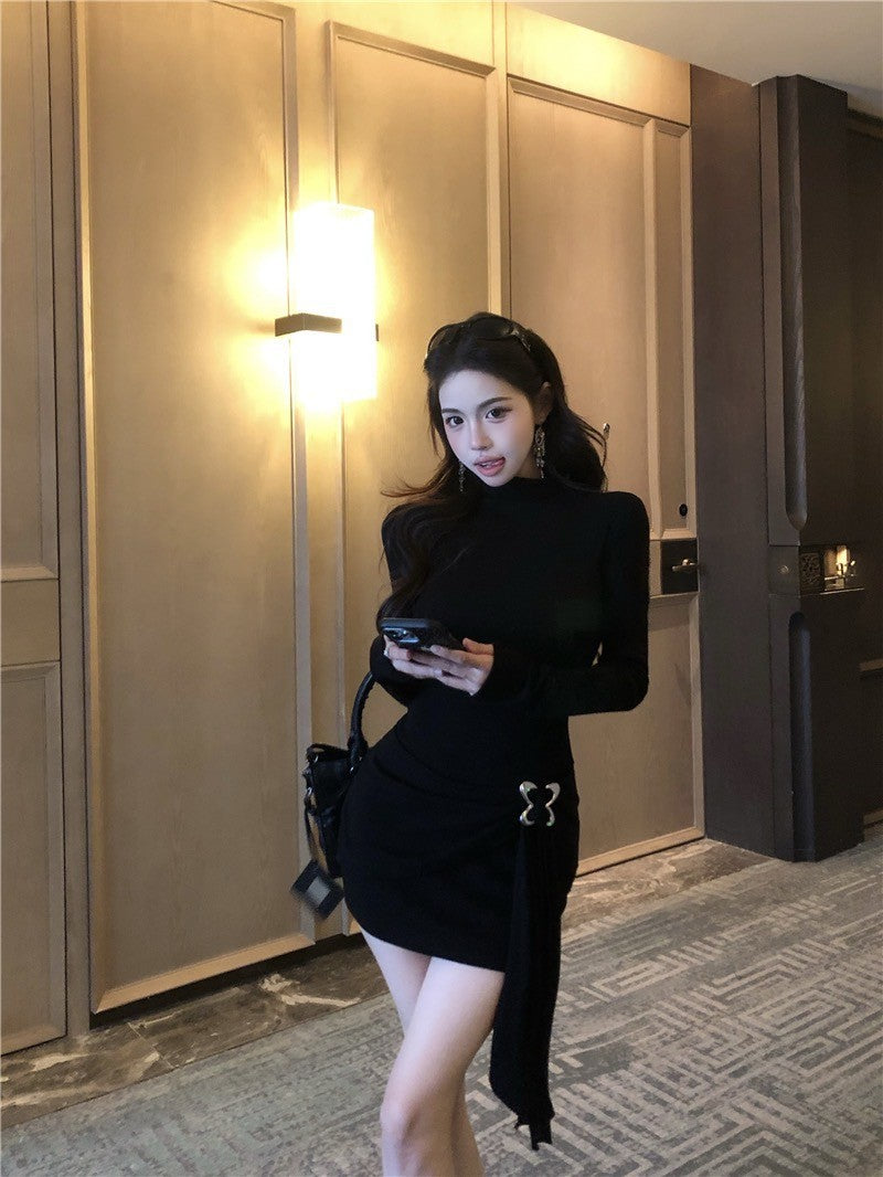 ''Na+''歐美辣妹彈力可調扣包臀裙 黑