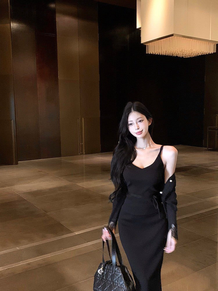 ''Na+''約會下午茶 氣質名媛針織三版設計 黑