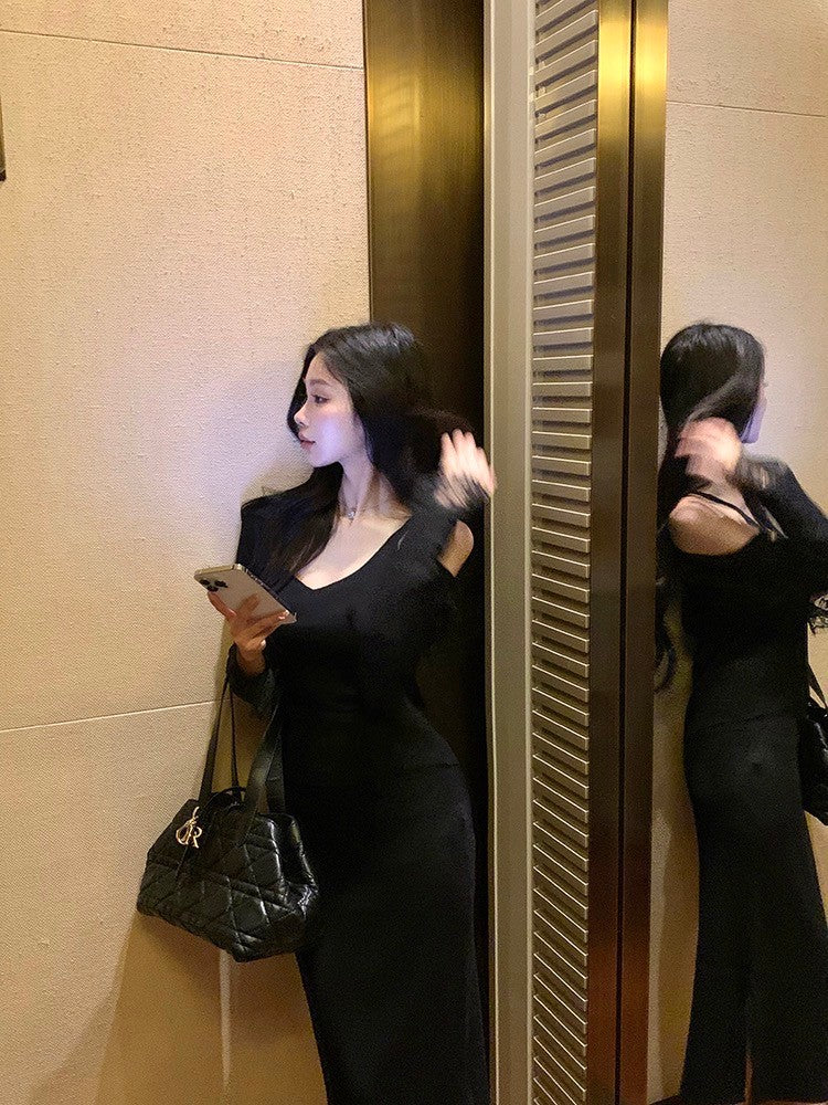 ''Na+''約會下午茶 氣質名媛針織三版設計 黑