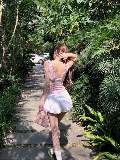 NA+ 美式天使翅膀特殊造型背心 粉/白