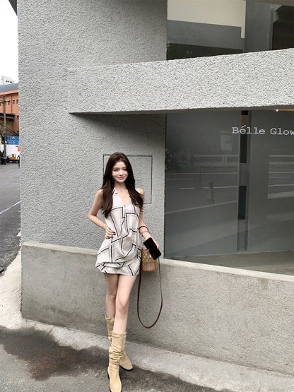 NA+ 老錢假日 鬆弛感印花背心/半身裙